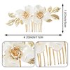 2 PACK Flower Wedding Hair Comb for Bride, Gold Leaf Wedding Hair Piece Floral Hair Accessories for Women and Girls