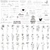 Esland Realistic Temporary Tattoos - 60 Sheets Small Fake Tattoos, 30 Pcs Meaningful Scripts Words Tattoos, 30 Pcs Line Art Wild Flower Nature Tattoo Stickers for Women and Men