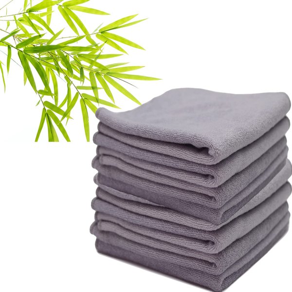 Microfiber Facial Cloths, 8 PCS Rayon Made from Bamboo Wash Cloths, Makeup Remover Facial Cleansing Cloths, Super Soft and Gentle Washcloths Towel Set, Quickly Drying Face Towels for Women (12X12 IN)