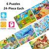 Puzzles for Kids Ages 3-5, 24 Piece Colorful Wooden Puzzles for Toddler Children Learning Educational Puzzles Toys for Boys and Girls (6 Puzzles)