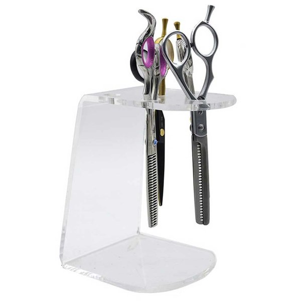Salon Shear Holder Clear Acrylic Scissors Rack Holder 6 Holes Barber Shop Scissors Stand Desktop Hairdresser Scissors Combs Clips Organizer for 6 Scissors (1 Piece)