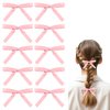 10 Pcs Bow Hair Clip Pink Ribbon Hair Clips Bow Hair Clip Ribbon Bows knot Hair Clips Silky Satin Hair Bows Hair Clip Pink Bow Hair Clips Ribbon Accessories for Girls Women