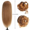 ZOMOI Mannequin Head 100% Human Hair,Hairdresser Cosmetology Mannequin Doll Head Practice Braiding Head with Free Clamp (27#Light Brown)