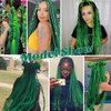 BASEMMAHER Green Braiding Hair Extensions for Women Girls 24 Inch Ombre Jumbo Color Hair Soft High Temperature Resistance Synthetic Braiding Hair Twist Crochet Braids Hair 2 Pcs