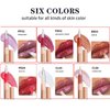 6 Colors Shimmer Lip Gloss Set, High Shine Glitter Lipstick with Soft Brush, Long Lasting Plumping Lipgloss, Hydrating, Moisturizing, Non-Sticky and Lightweight Formula for Lip Color, Iridescent
