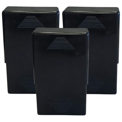 Crush-Proof Plastic 2 Piece Cigarette Case for King & 100s (3, Black)