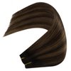 [For Wedding] YoungSee Wire Real Hair Extensions Brown Balayage Wire Couture Hair Extensions Human Hair Balayage Darkest Brown with Medium Brown Hair Wire Extensions Quick and Easy to Install 80G 16In