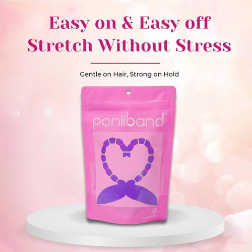 PONIIBAND Premium Hair Elastic Tie Bands Latex-Free (20mm x 2mm x 0.4mm, Pastel Mix) 2,000 pcs