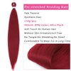 34inch Long Braiding Hair Pre Stretched 6 Packs 110G/Pack Burgundy Easy Braids Yaki Texture Synthetic PreStretched Crochet Hair Extensions For Braiding(#900,6Packs,34inch)