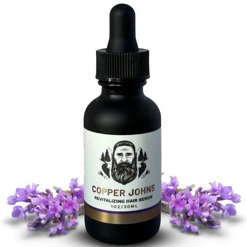Copper Johns Revitalizing Hair Serum, Lavender, Strengthens Hair Reducing Breakage, Soothes Scalp Reducing Dandruff, Moisturizes & Promotes Hair Growth, 1oz