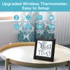 KIDLEDUCT Indoor Outdoor Thermometer Wireless Battery Powered, High Precision Inside Outside Humidity Temperature with Alert, 10S Backlight Weather Thermometers with 1 Sensor, 330ft Wireless, Black
