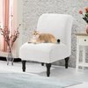 JIAN YA NA Armless Accent Chair Cover, Stretch Armless Chair Slipcover Spandex Armless Chair Covers Slipper Chair Slipcover Furniture Protector Covers for Living Room Bedroom(Knitted, White)