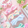 12 Packs Sleepover Party Favors for Teenager Girl, Unicorn Animal Plush Sleep Eye Mask Soft Plush Nap Eyeshade Plush Bow Headbands, Elastic Hair Band for Single Women Spa Pajama Party (Vivid Style)