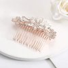 JONKY Bride Wedding Rhinestone Hair Side Comb Silver Pearl Bridal Hair Combs Crystal Hair Pieces Daily Hair Accessories for Women and Girls (Style2)