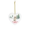 Personalized Name Custom Year Golden Retriever Puppy Cream First 2025 Christmas Tree Ornaments Gifts Decorations Winter Landscape Heart Ceramic