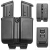 Universal Double Magazine Pouch, Magazine Holder Fits 9mm/.40 Dual Stack Mags, Mag Holster Compatible with Glock/Taurus/Beretta/Sig/H&K/CZ/S&W/Walther, Belt/Molle Up to 2.25'' Wide