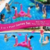 [ Bean Bag & Ring Toss ] Inflatable Flamingo Pool Toys Games Set 2-in-1 Floating Pool Rings Toss & Pool Cornhole Summer Swimming Hawaii Luau Party Water Pool Game for Kids Adults Family Beach Backyard