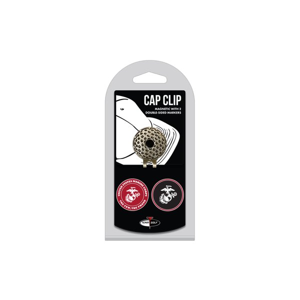 Team Golf Military Marines Cap Clip with 2 Golf Ball Markers Golf Cap Clip with 2 Removable Double-Sided Enamel Magnetic Ball Markers, Attaches Easily to Hats
