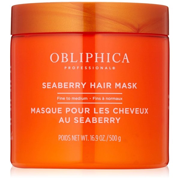 Obliphica Seaberry Hair Mask - Deep Conditioning Hydrating Treatment for Dry and Damaged Hair - Fine, Frizzy, and Color-Treated Hair - 1.05 Pound (Pack of 1)