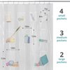 Zenna Home Waterproof PEVA Shower Curtain or Shower Liner with 9 Mesh Storage Pockets, 70" x 72", Bathroom Organizer, Clear