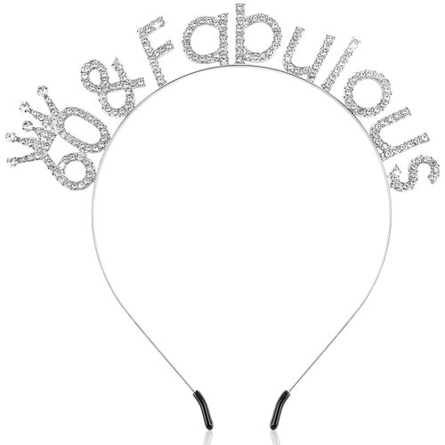 SuPoo Silver 60th Birthday Crown Headband 60th Birthday Decorations Women 60 & Fabulous Birthday Headband Tiara 60th Birthday Gifts for Her 60 Year Old Party Decorations Happy Birthday Accessories