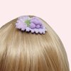 WOCATS 5pcs Elegant Handmade Flower Hair Clips-Crocheted from Wool and Metal Hair Clips are Special Gifts For Girls (Purple)