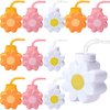 Domensi 12 Pcs Daisy Themed Party Favor Gift Supplies Daisy Flower Cups with Lids and Straws,10 oz Daisy Flower Plastic Cups for Daisy Birthday Party, Wedding Baby Shower Party Decorations Supplies