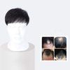 Uonlytech Black Wig Mens Headband Human Hair Toupee for Men, Human Hair Wigs Invisible Male Bald Patch Seamless Replacement Toupee Clip Hairpiece Wig for Daily Wear, 13x14cm Womens Headbands Afro Wig