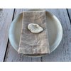 Eight Owls Stonewashed Linen Napkins - 20 Inch x 20 Inch – Set of 4-100% Pure Linen Cloth - Mitered Corners - Coast, (Warm Pebble)