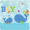 Ahoy Baby Blue Baby Shower Dinner Plates- 10.5" Sq.