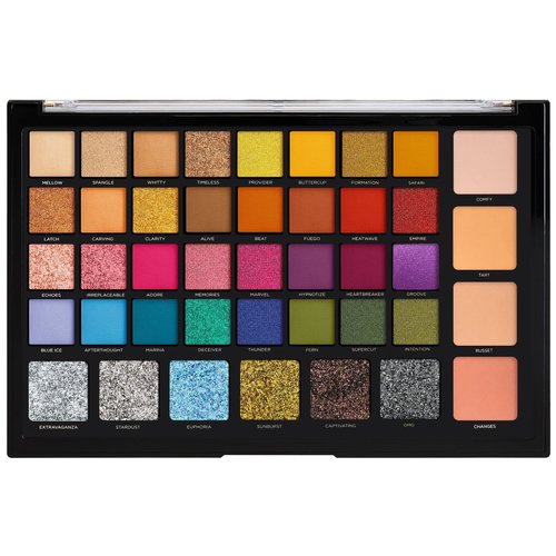 Profusion Cosmetics Kaleidoscope 42 Shade Palette Bright Colors Matte Shimmer Satin Colorful Eyeshadow Makeup Pallete Long lasting and Pro Pigment Silky Powder Eye Shadow