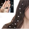 3 PCS Women Crystal Flower Long Hair Decorative Headdress Hair Extensions with Comb Invisible Streamline Hairpin Hair Accessories (White)