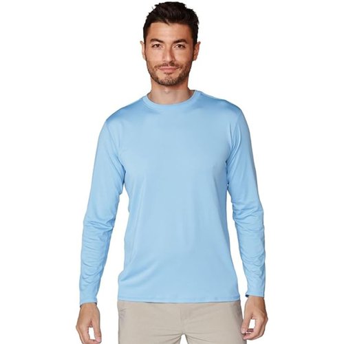 INGEAR Sun Shirts for Men Long Sleeve UV Protection, UPF 50 Long Sleeve Men, UV Shirts for Men, Men's Rash Guard Fishing Shirt (Sky Blue, Medium)