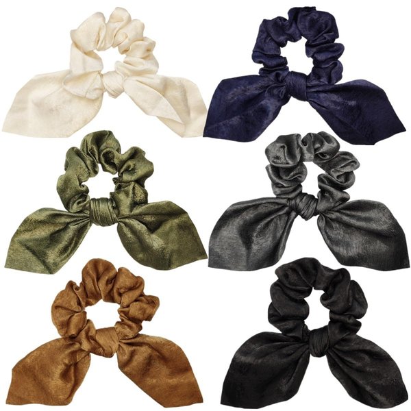 6 Pcs Satin Hair Ties Silk Satin Hair Scrunchies Hair Bands Hair Bow Ropes Hair Elastic Bracelet Ponytail Holders Hair Accessories for Women and Girls (3.8"*4.0", Classic color)