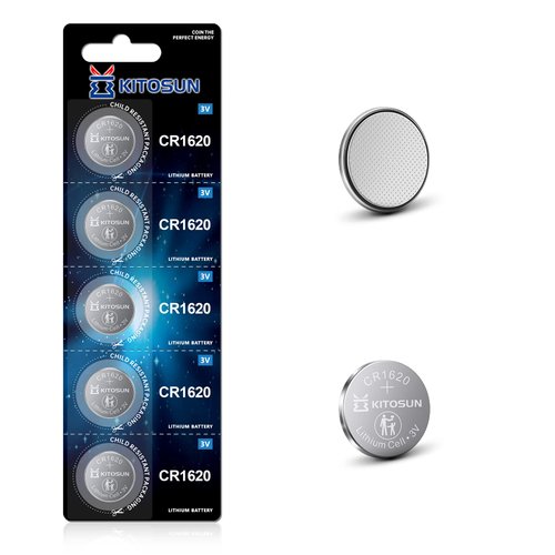 KITOSUN CR1620 3V Lithium Coin Battery – Premium CR 1620 Lithium Cell Button Batteries Replacement for Mazda Toyota Lexus Honda Accord Car Key Fob Remote Control Alarm System Sensor