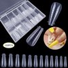 HungGato 120Pcs Dual Nail Forms Ballet Coffin Extension Poly nail gel Nail Forms Full Cover Reusable Nail Molds 12 Sizes for Gel Manicure Nail Art Design Salon DIY at Home