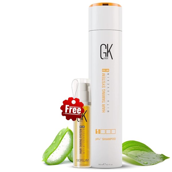 GK HAIR Clarifying Shampoo for Build Up, Dirt, Oil, Product and Hard Water Apple Cider Vinegar & Keratin for Clean, Refreshed Hair Sulfate-Free Hair Care with Argan Oil Serum 10ml