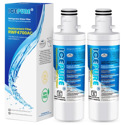 ICEPURE ADQ747935 Replacement for LG LT1000P MDJ64844601, Kenmore Elite 46 9980, ADQ74793501 LT1000PC LT1000 ADQ74793502, LMXS28626S, LMXC23796S, LFXS26973D Refrigerator Water Filter, 2PACK