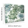 RoomMates RMK11615WP Old World Trees Green and Blue Peel and Stick Wallpaper, Green and Blue