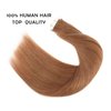 Sassina Semi-permanent Tape in Human Hair Extensions 20pcs 50g Silky Straight Human Hair Extensions Light Auburn Color Invisible Seamless Reusable Tape in Hair Extensions 30# 20 Inch