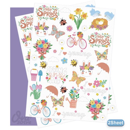 Ovasorve Easter Temporary Tattoos, 52 Glitter Styles Easter Basket Stuffers, Easter Party Supplies, Bunny Egg Chicken Spring Flowers Butterfly Stickers for Easter Basket Fillers Easter Party Favor