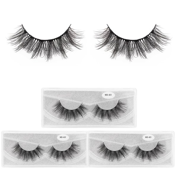 9D-03 eyelashes natural look CNYYLASH fluffy eyelash extension false eyelashes set professional Handmade,3 pairs portable boxes