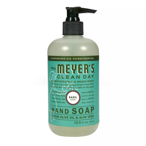 MRS. MEYER'S CLEAN DAY Liquid Hand Soap in Basil Scent, 12.5 ounce bottle (2 Bottles)