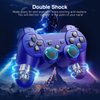 Powerextra PS-3 Wireless Controller for PS-3, 2 Pack High Performance Gaming Controller with Upgraded Joystick Double Shock for Play-Station 3 (Black and Blue)