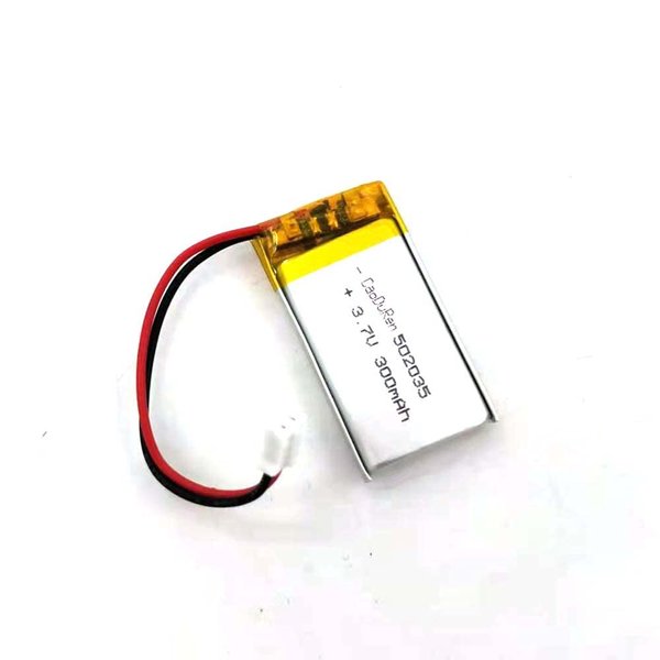 Rechargeable 3.7V Li Lipo Lithium Polymer Ion Battery Pack with 2 Pin 2.0mm/1.25mm JST Connector (502035 300mAh 2.0Jst)