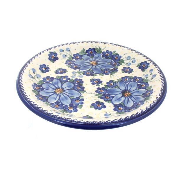 Blue Rose Polish Pottery Daisy Surprise Dinner Plate
