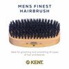 Kent MS23 Finest Men's Rectangular 100% Natural Satinwood & Beechwood Military Hair Brush with Medium Black Bristle for Mens Grooming, Scalp Brush, 360 Wave, and Beard Straightener