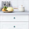 White and Teal Marble Cabinet Knobs 4 Pieces Drawer Kitchen Dresser Cupboard Wardrobe Unique Pulls Handles