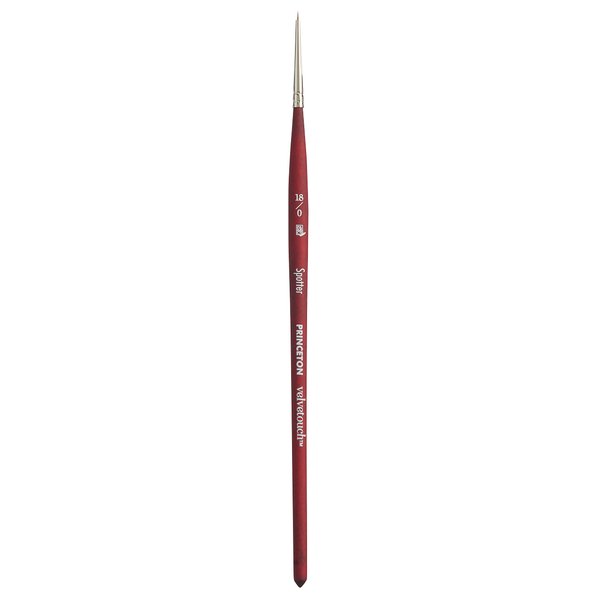 Princeton Velvetouch Artiste, Mixed-Media Brush for Acrylic, Watercolor & Oil, Series 3950 Spotter Luxury Synthetic, Size 18/0