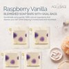 Age of Sage Natural Soap Bar w/Sisal Bag, Vegan Artisan Soap Bar Set for Women, Body Soap in Bar Soap Pouch, Natural Bath Soaps w/Essential Oils, 4 Plain Body Soap Bars, Raspberry Vanilla